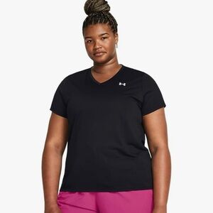 Under Armour Women's Black Loose V-Neck Short Sleeve Shirt